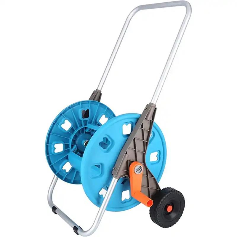 Pistola de rega para jardim, conjunto de mangueira, carrinho de irrigação por aspersão, rack de armazenamento de flores